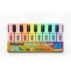 طقم أقلام فسفوري باستل 8 لون ADMIRAL PASTEL