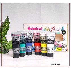 طقم  ألوان أكريلك 6 لون 22 ملم ماركة Admiral