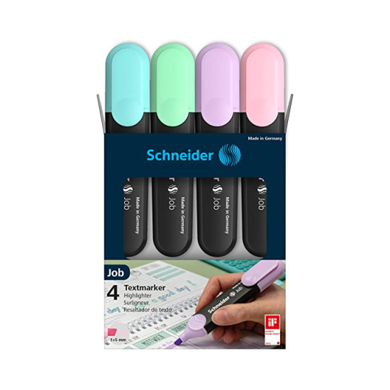 طقم أقلام تحديد هاي لايتر 4 ألوان الماني SCHNEIDER JOB