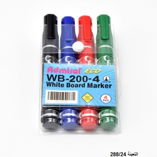 طقم أقلام لوح 4 لون رقم ADMIRAL WB-200-4
