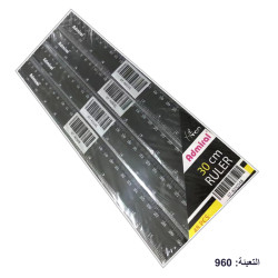 مسطرة بلاستيك 30 سم أسود ADMIRAL