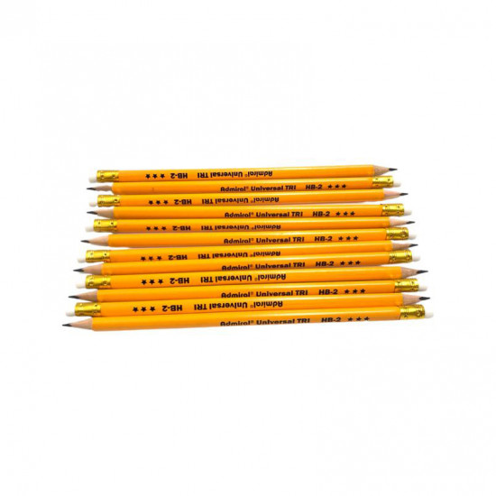 علبة أقلام رصاص أصفر ثلاثي الشكل مع محاية  ADMIRAL UNIVERSAL TRI