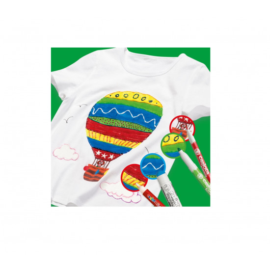 علبة الوان فلوماستر لرسم على الملابس  CARIOCA FABRIC COLOR