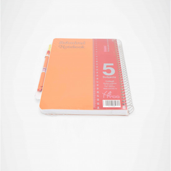 دفتر سلك 5 موضوع أدميرال حجم وسط غلاف بلاستيك مع قلم 