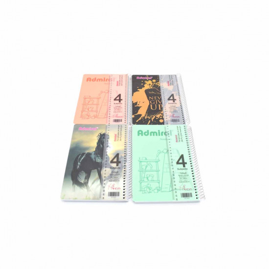 دفتر سلك 4 موضوع وسط مع مسطرة AdmiraL